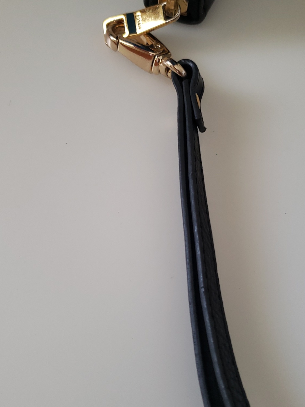 Fossil Black Leather Zip Wallet with Gold Hardware and Wrist Strap - Picture 8 of 10